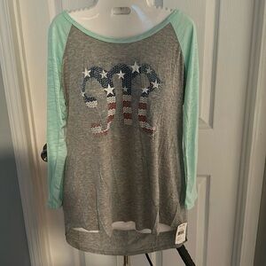 NWT Miss Miss baseball shirt size L